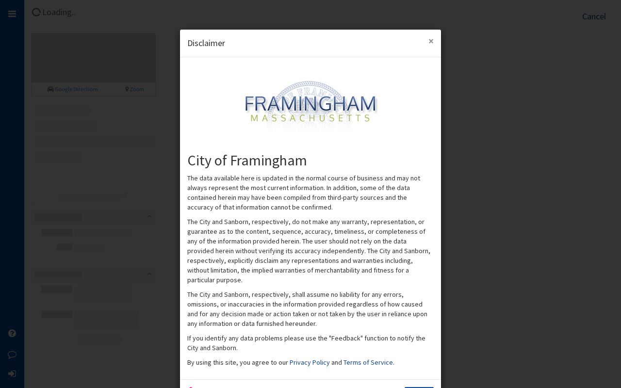 Framingham residents directory MapGeo parcel viewer